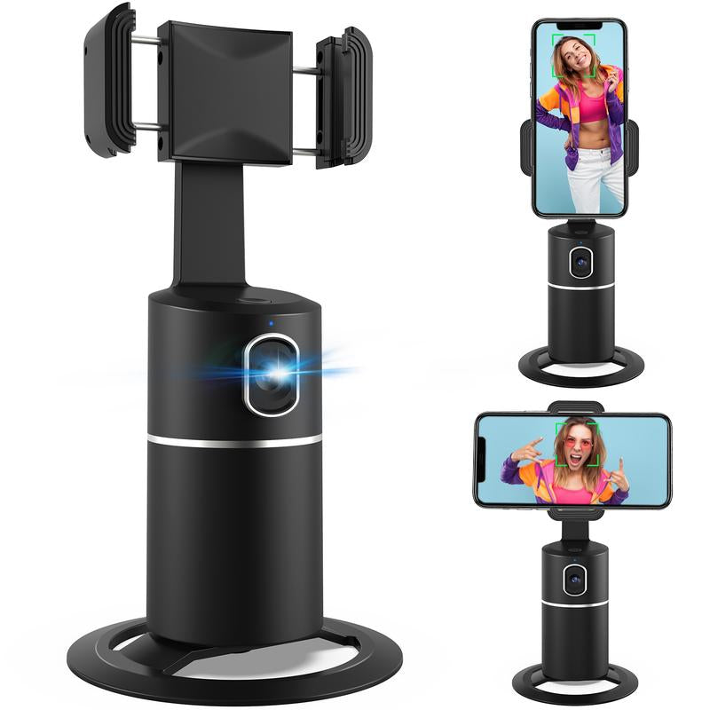 Auto Face Tracking Tripod with 360° Rotation - Ideal for Live Streaming and Vlogging, No App Required, Rechargeable Battery, Perfect Mother's Day Gift for Smartphone Users