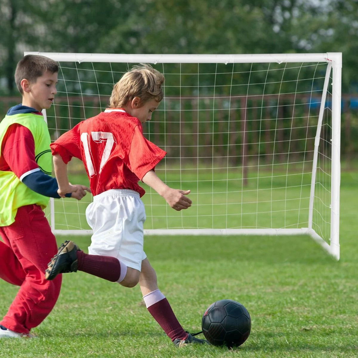 Portable Soccer Goal Featuring Durable PVC Frame and High-Strength Netting