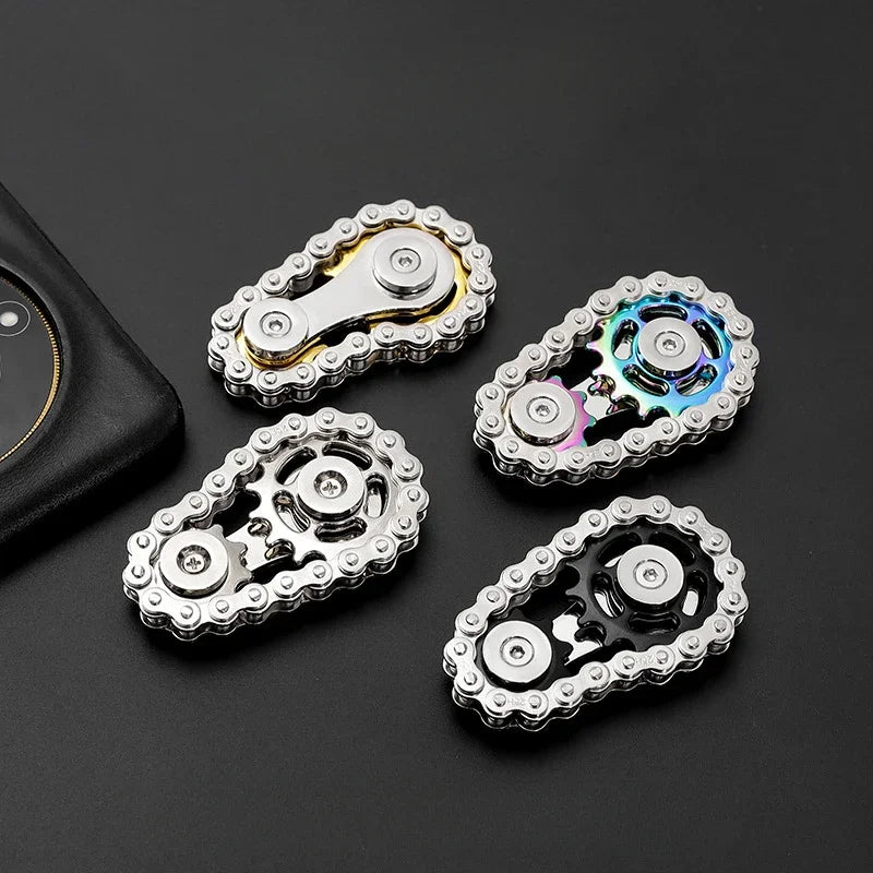 Sprocket Flywheel Metal Fidget Spinner - Stress Relief Toy for Adults and Children