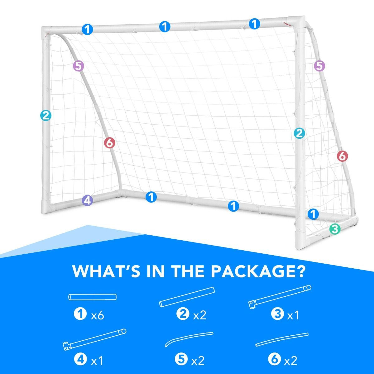 Portable Soccer Goal Featuring Durable PVC Frame and High-Strength Netting