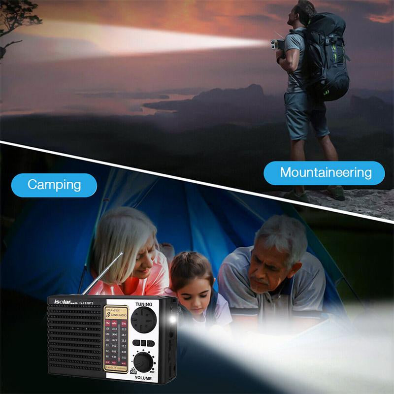 High-Quality Portable Solar Emergency Radio with MP3 Player, FM/AM & Shortwave Reception, Rechargeable and Ultra-Portable Design