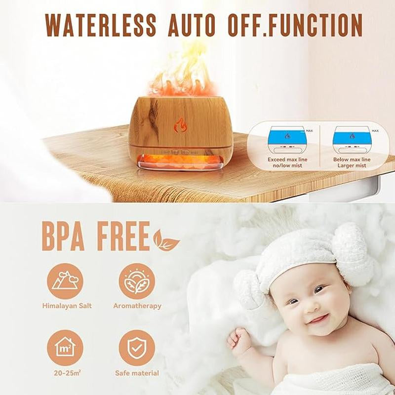Aromatherapy Diffuser with Simulated Flame Design, 7 Color Options, USB-Powered Essential Oil Diffuser and Humidifier for Home Use