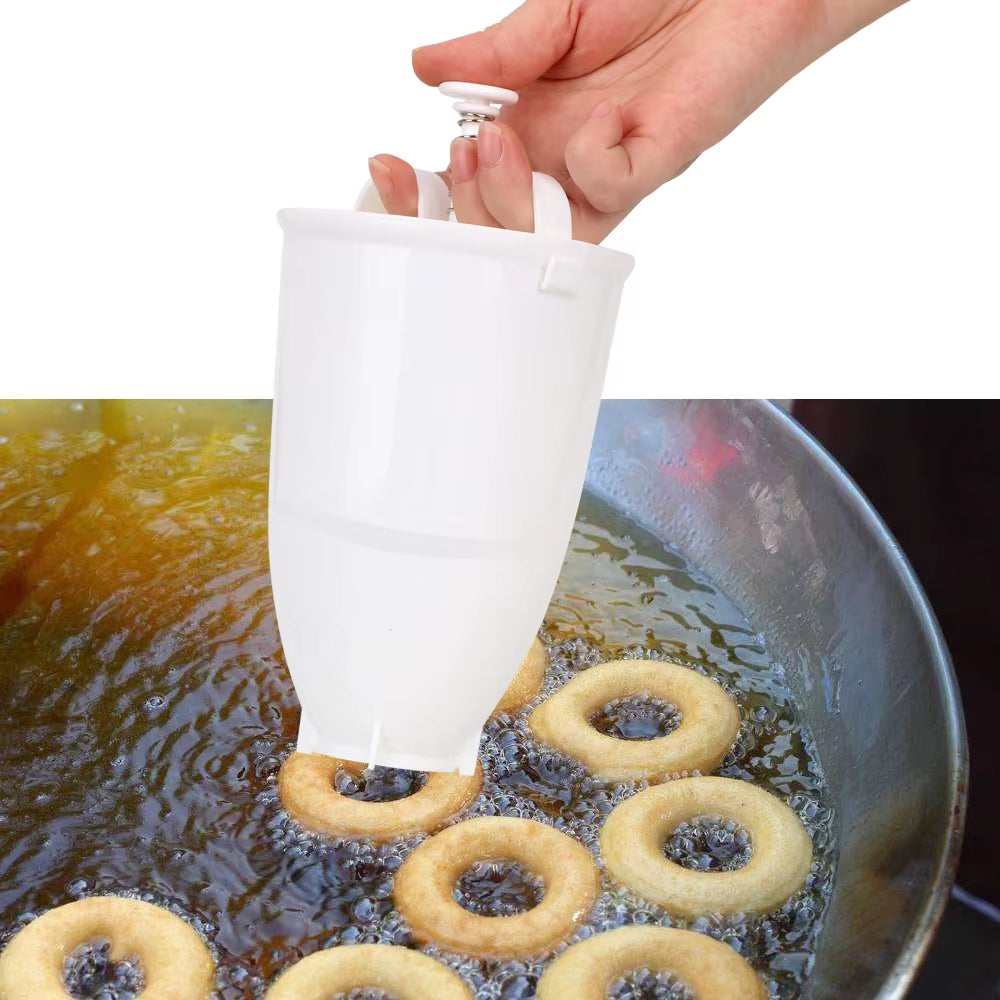 Portable Manual Deep Fry Donut Maker and Waffle Dispenser - Lightweight and User-Friendly Design