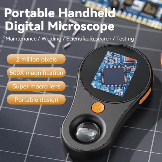 1080P Digital Microscope with 500X Magnification for Electronics, Coin, Jewelry, Watch Repair, and Dermatological Analysis - Compatible with Windows and Mac Systems