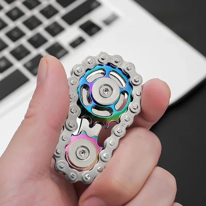 Sprocket Flywheel Metal Fidget Spinner - Stress Relief Toy for Adults and Children