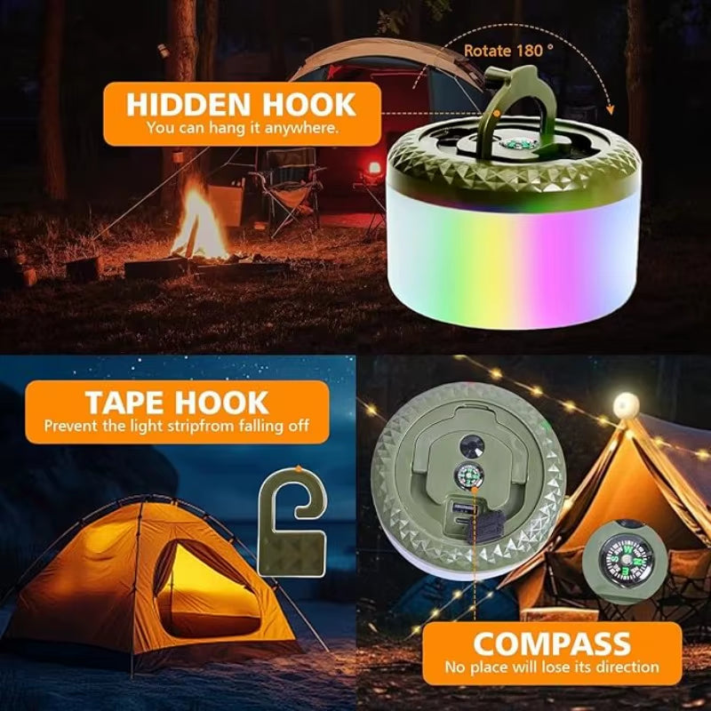 Premium Waterproof USB Rechargeable Outdoor Camping String Lights for Courtyards and Hiking