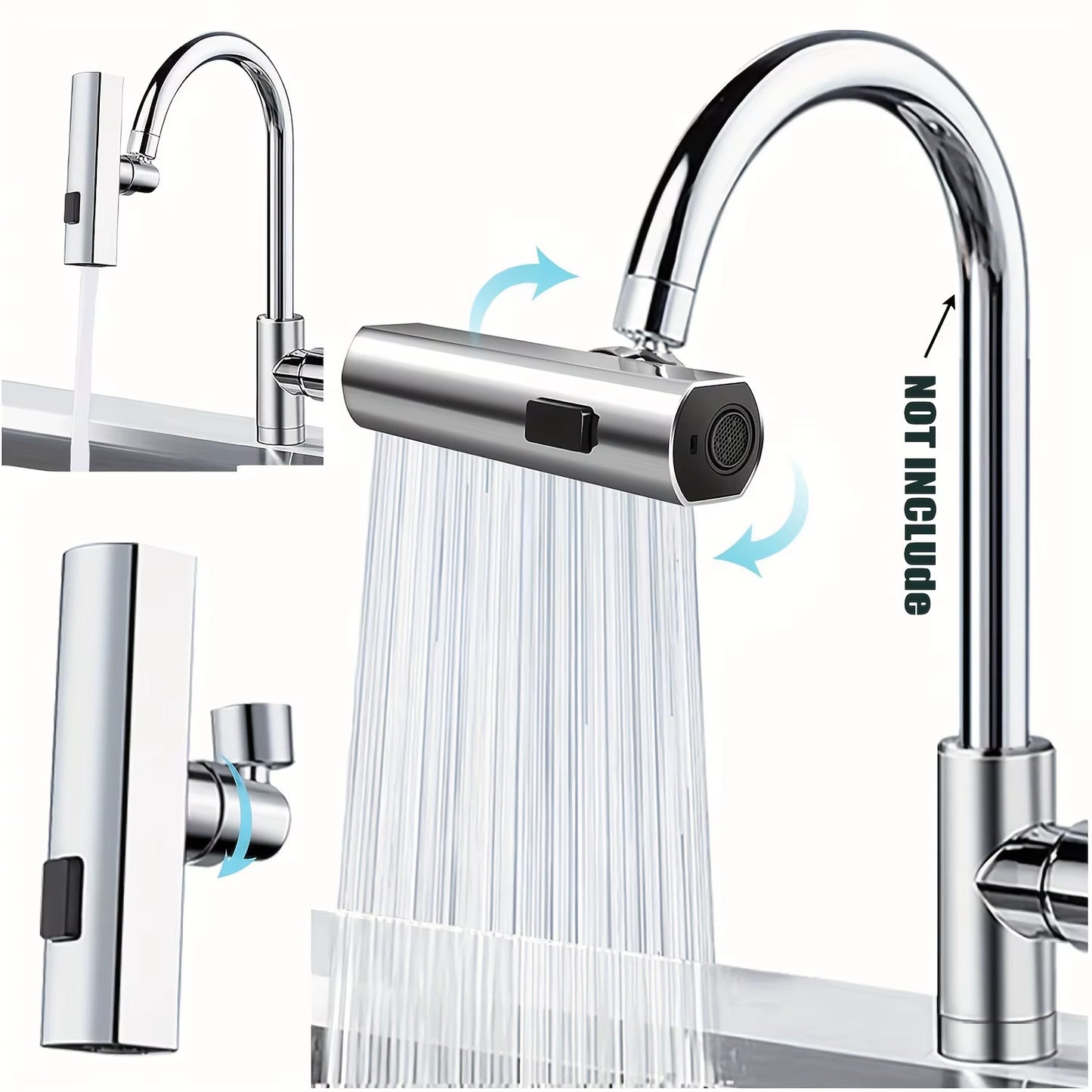 Large-Scale 3-in-1 360° Touch-Control Kitchen Faucet with Swivel Spout and Extender
