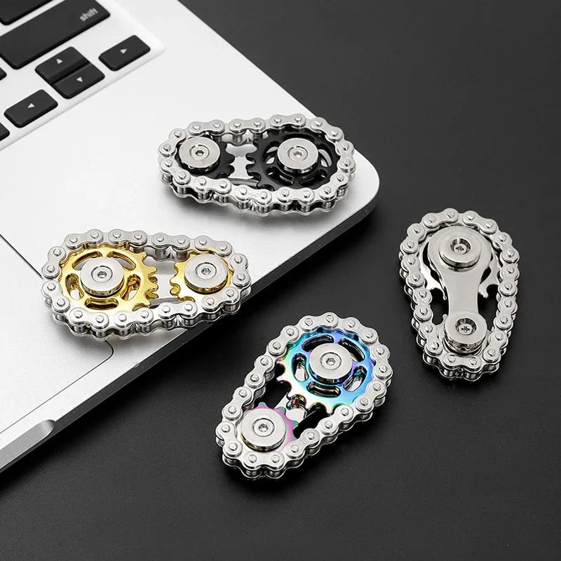Sprocket Flywheel Metal Fidget Spinner - Stress Relief Toy for Adults and Children