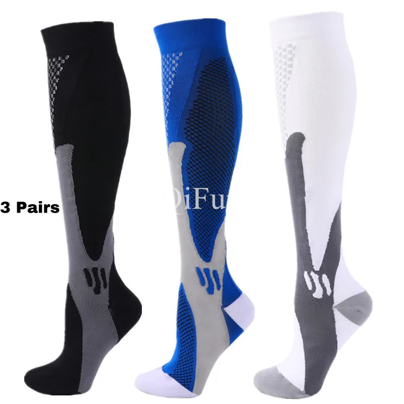 Men's Compression Socks for Athletic Performance - 30 mmHg Support for Varicose Veins, Available in Sets of 2, 3, or 4 Pairs