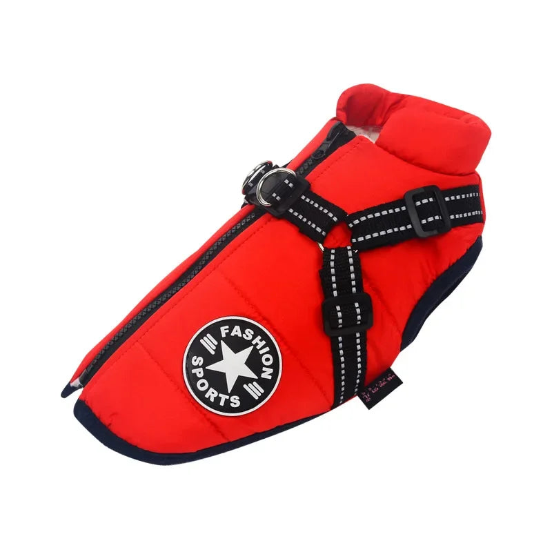 Premium Waterproof Dog Jacket with Built-in Harness - Winter Coat for Large and Small Breeds