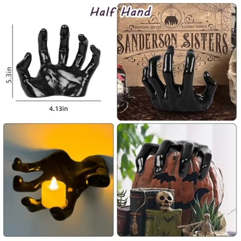 Life-Size Gothic Wall-Mounted Hands for Candle Display Decor on Halloween