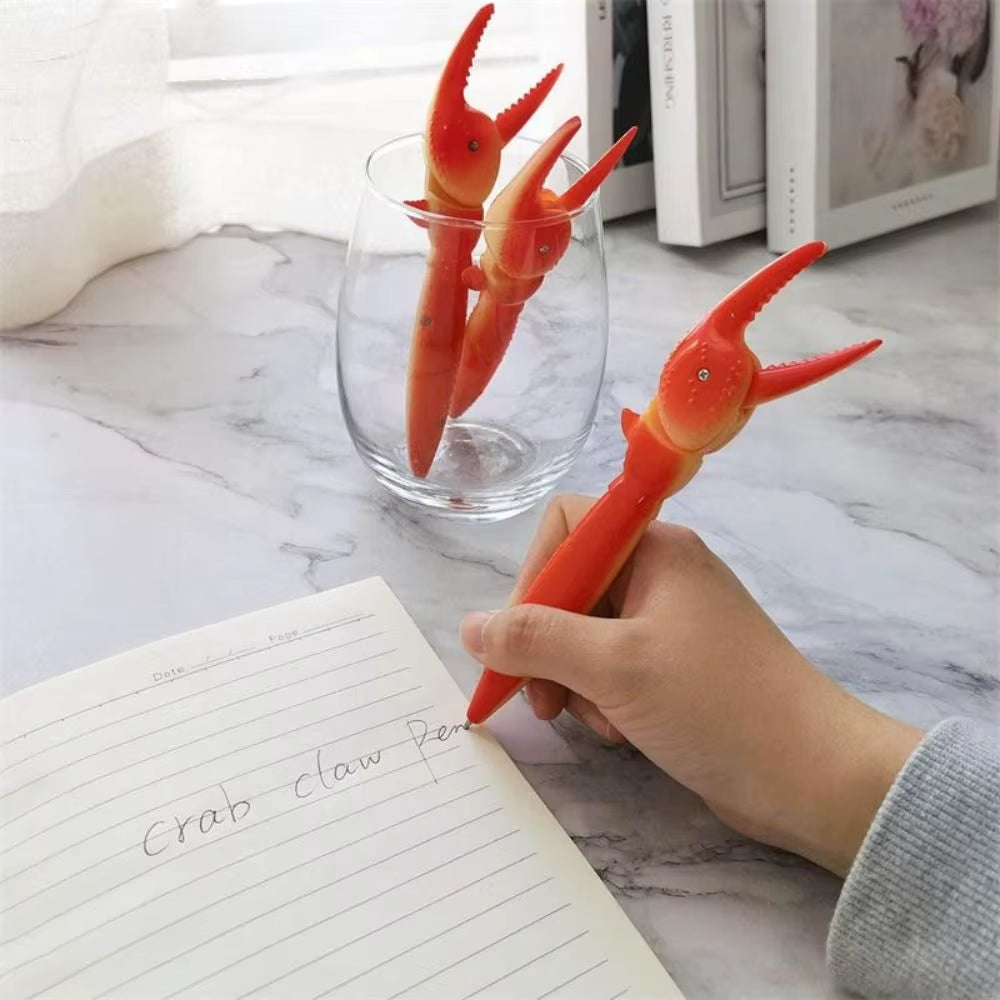 Innovative Crab Clip Pliers Ballpoint Pen - Stylish Lobster Paw Design with Black Ink for Office and Educational Use