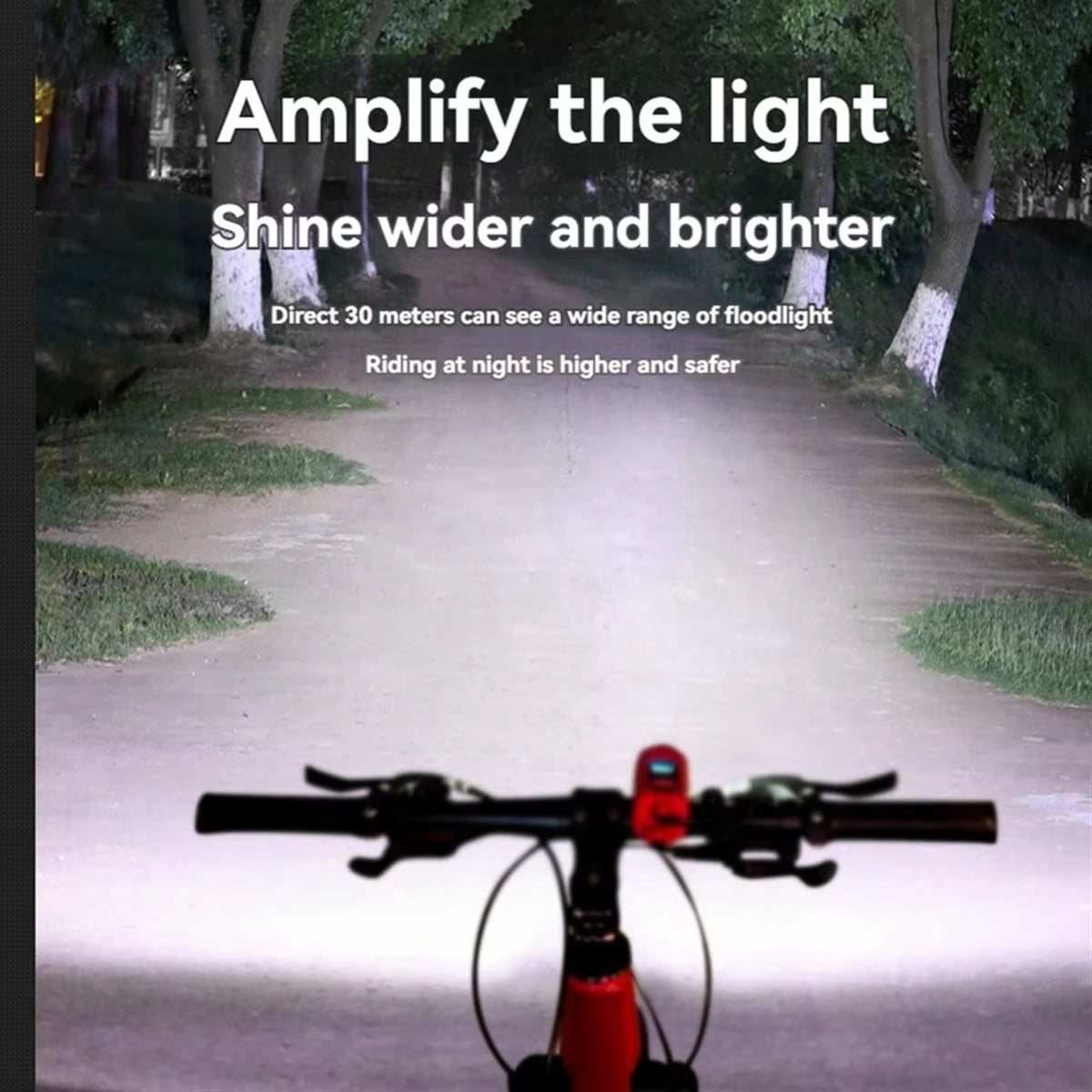 ABMO Dual Function Bike Light and Horn Set for Night Riding - 4 Light Modes, IPX5 Waterproof, Black