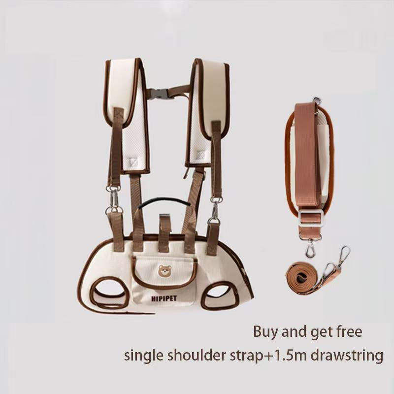 HIPIPET Portable Dog and Cat Backpack Carrier - Soft, Breathable Pet Bag with Adjustable Straps, Built-in Leash, and Storage for Treats and Essentials - Ideal for Travel, Outdoor Activities, and Public Transport