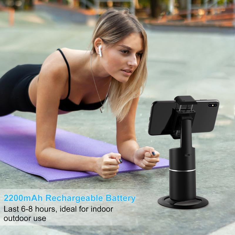 Auto Face Tracking Tripod with 360° Rotation - Ideal for Live Streaming and Vlogging, No App Required, Rechargeable Battery, Perfect Mother's Day Gift for Smartphone Users