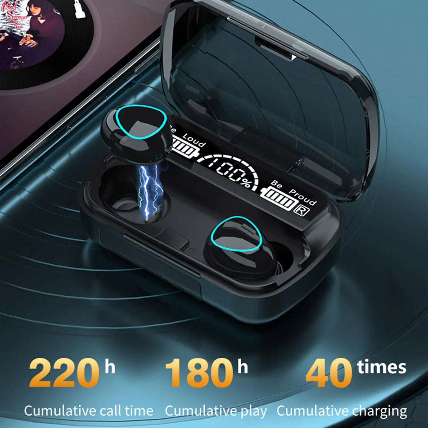 TWS M10 Wireless Bluetooth Headphones with LED Display, 3500mAh Charging Case, 9D Stereo Sound, Sports Waterproof Design, and Bluetooth 5.1 Technology