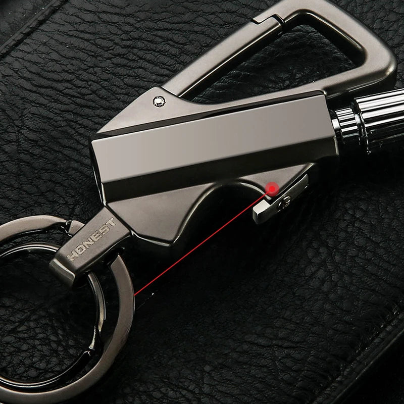 Multifunctional Keychain Kerosene Lighter with Beer Bottle Opener - Portable Outdoor Igniter and Smoking Accessory for Men