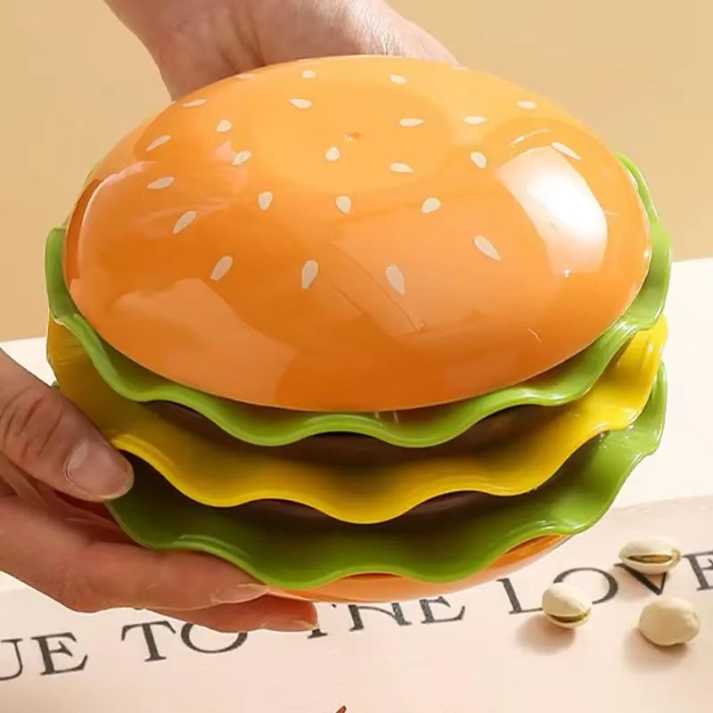 Stackable Six-Layer Hamburger Plate Set with Elegant Bone Design and Accompanying Sauce Containers for Table Decor