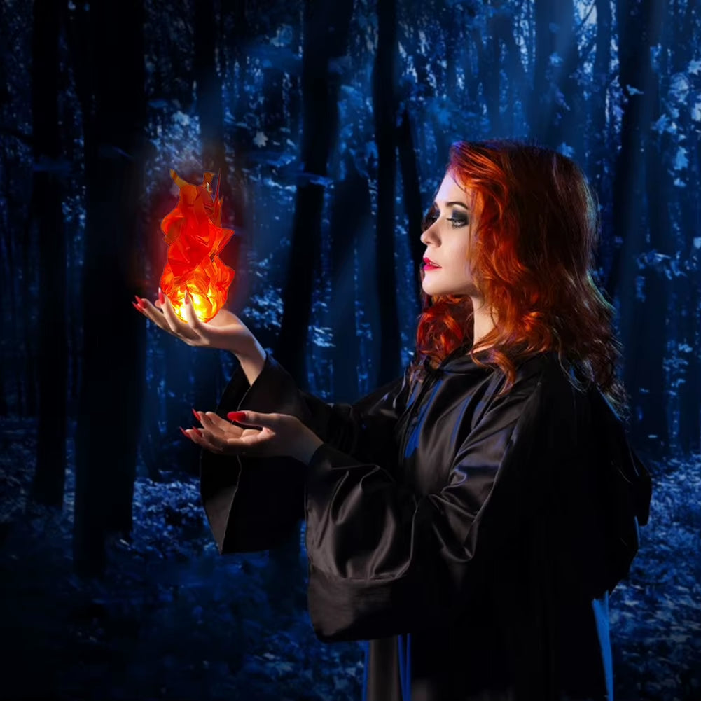 Illuminated Floating Fireball Prop for Halloween Decoration and Cosplay