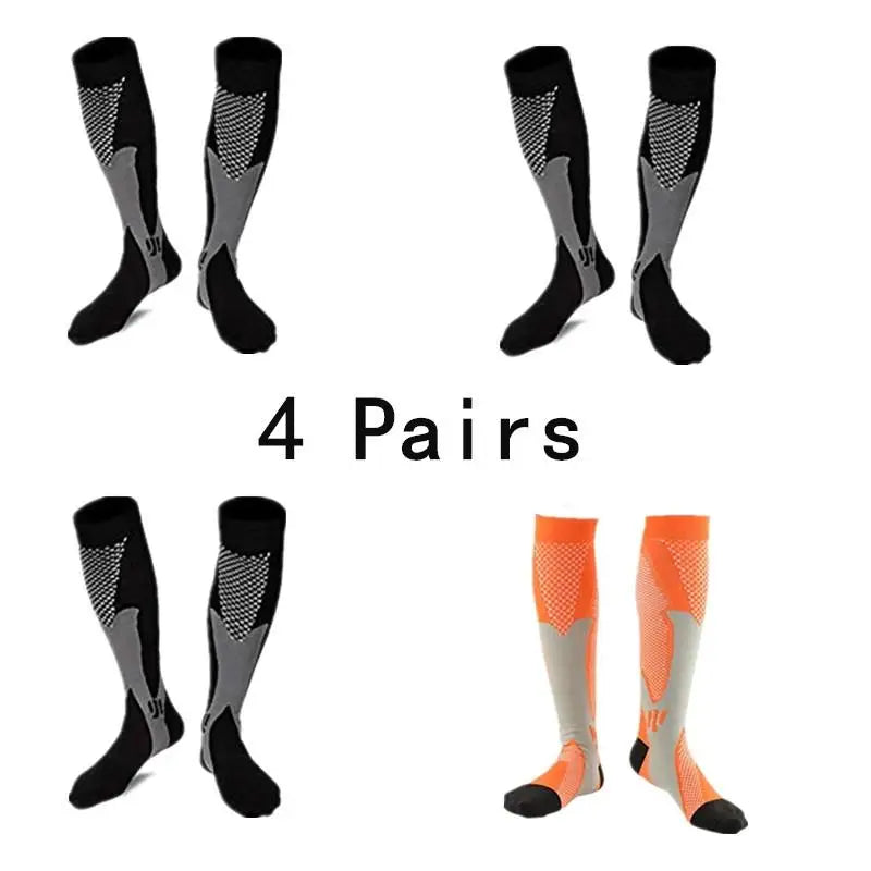 Men's Compression Socks for Athletic Performance - 30 mmHg Support for Varicose Veins, Available in Sets of 2, 3, or 4 Pairs
