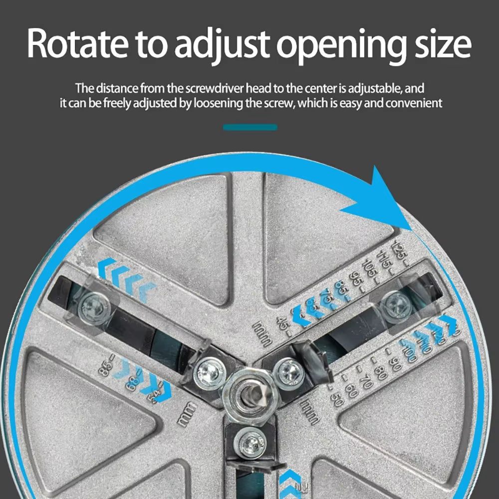 Adjustable Circular Saw Drill Bit Tool for Woodworking - Universal Aluminum Plate Hole Opener (45-130mm)