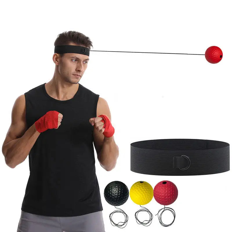Portable Elastic Headband Red Light Reaction Ball for Enhanced Boxing Speed Training - Suitable for All Ages