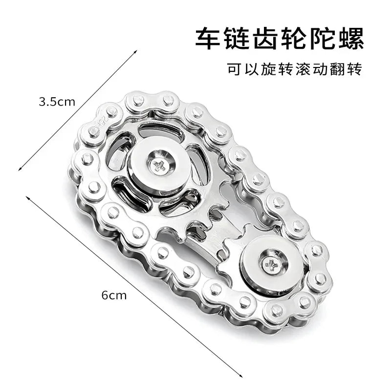 Sprocket Flywheel Metal Fidget Spinner - Stress Relief Toy for Adults and Children