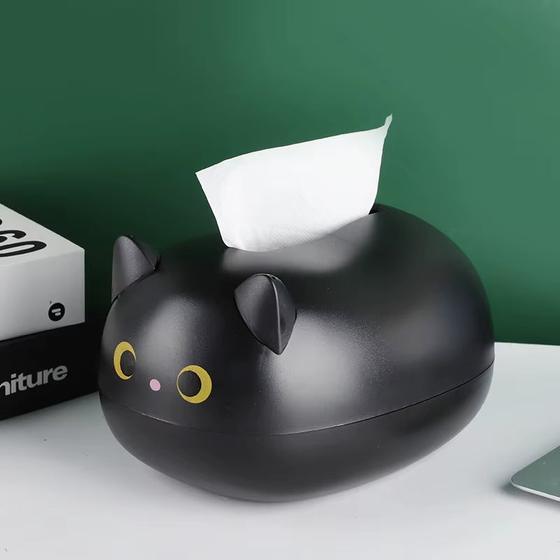 Nordic-Inspired Cat Tissue Box and Napkin Organizer for Home and Kitchen Decor