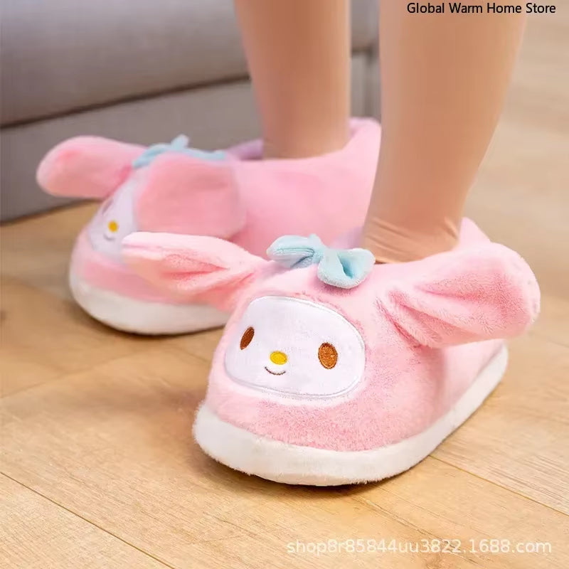 Crocodile Plush Cotton Slippers with Animated Mouth - Non-Slip Home Footwear for Children and Adults - Ideal Winter Gift