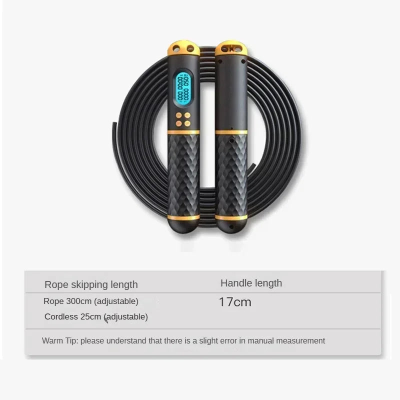 Professional Dual-Function Jump Rope with Digital Counter, High-Speed Ball Bearings, and Ergonomic Non-Slip Handles for Enhanced Calorie Tracking and Fitness.