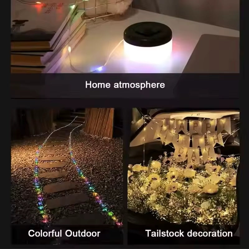 Premium Waterproof USB Rechargeable Outdoor Camping String Lights for Courtyards and Hiking