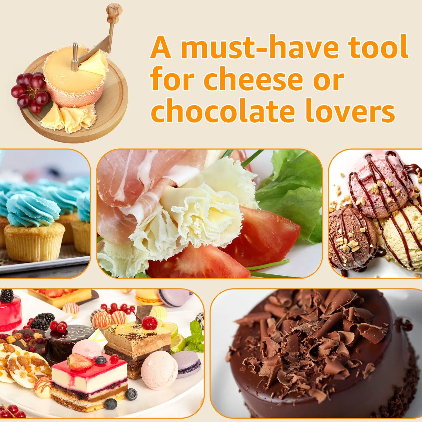 Stainless Steel Handheld Cheese Curler and Shaver - Versatile Grater for Cheese and Chocolate in the Kitchen