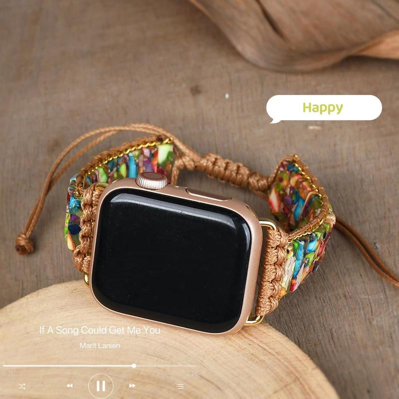 Chakra Stone Crystal Watch Band Straps for Apple Watch Series 1-10 and SE/Ultra (38/40/42/44/45mm)