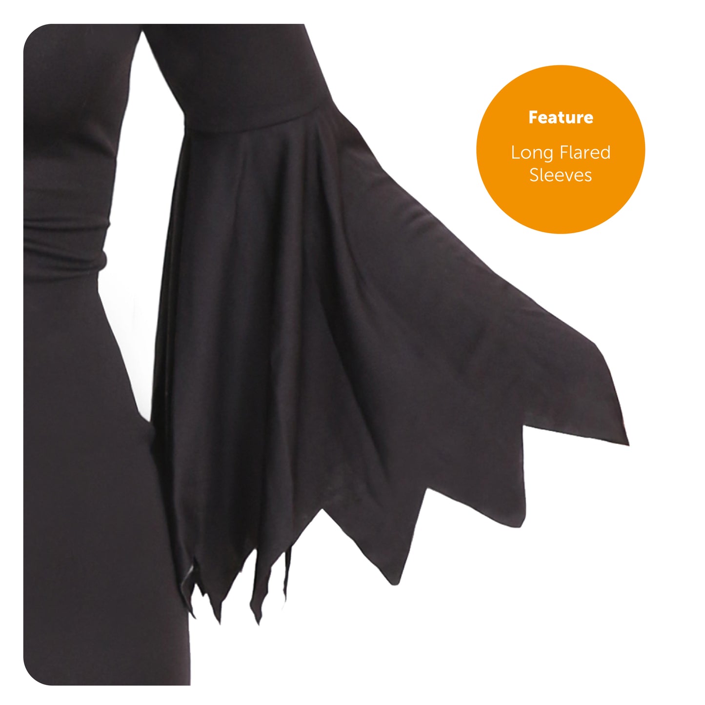 Elegant Gothic Witch Costume for Women with Fishtail Dress and Hat for Halloween