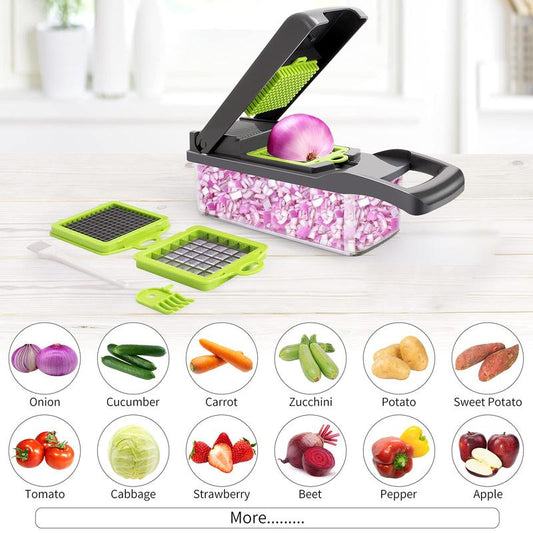 14-in-1 Professional Vegetable and Fruit Chopper, Dicer, and Slicer for Kitchen Use