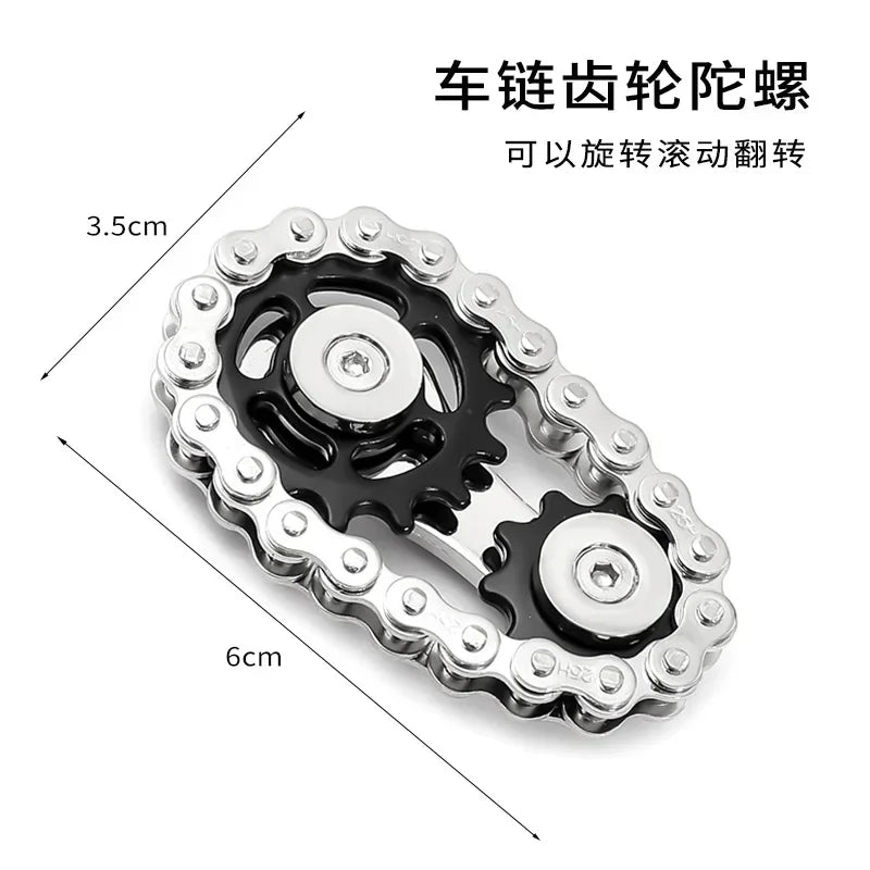 Sprocket Flywheel Metal Fidget Spinner - Stress Relief Toy for Adults and Children
