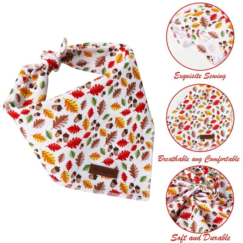 MR. CHUBBYFACE Reversible Fall Orange Plaid Dog and Cat Bandanas