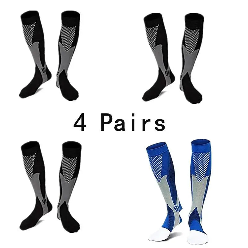 Men's Compression Socks for Athletic Performance - 30 mmHg Support for Varicose Veins, Available in Sets of 2, 3, or 4 Pairs
