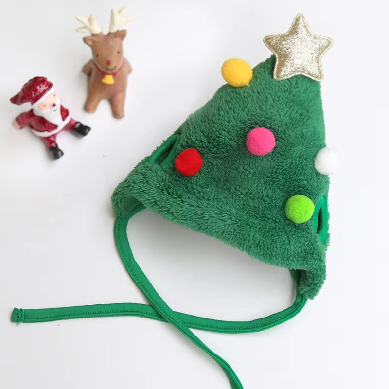 Festive Dog Christmas Hat and Santa Bibs for New Year Celebrations - Charming Bandana Accessories for Puppies and Cats