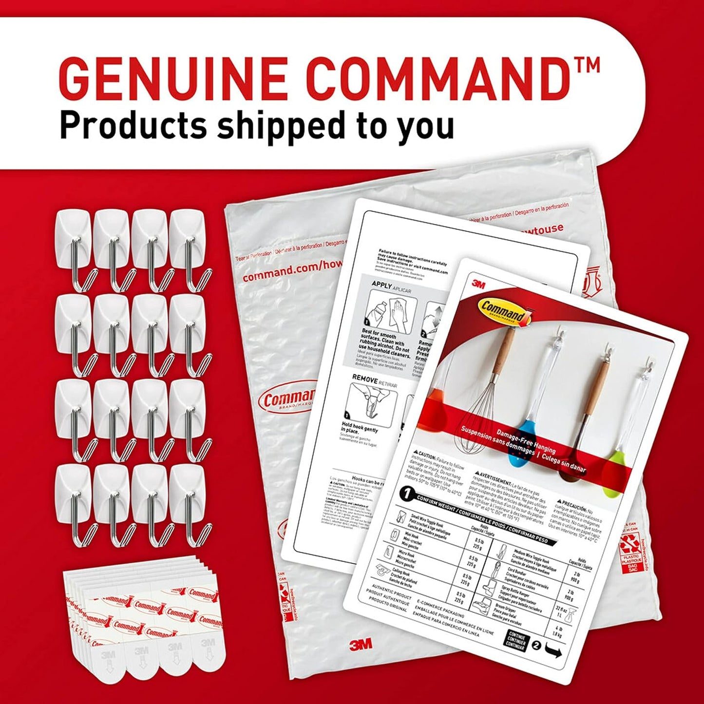 GP067-16NA Small White Wire Hardware with 16 Hooks