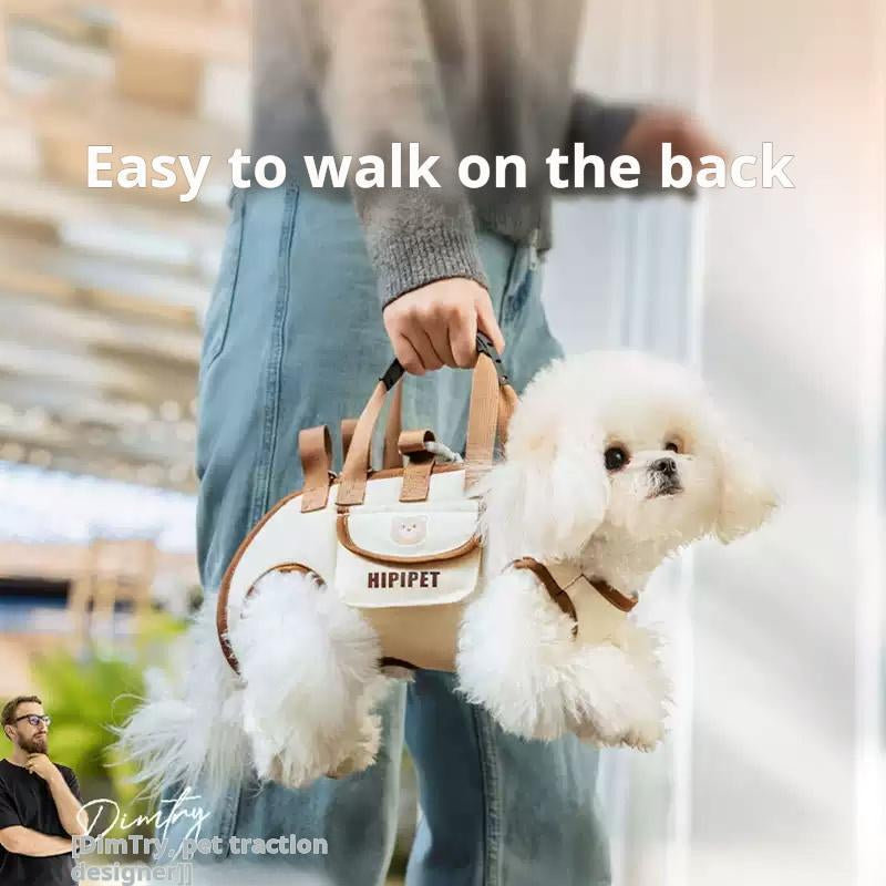 HIPIPET Portable Dog and Cat Backpack Carrier - Soft, Breathable Pet Bag with Adjustable Straps, Built-in Leash, and Storage for Treats and Essentials - Ideal for Travel, Outdoor Activities, and Public Transport
