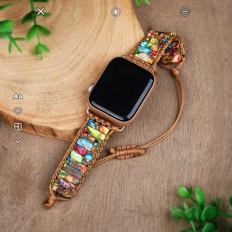 Chakra Stone Crystal Watch Band Straps for Apple Watch Series 1-10 and SE/Ultra (38/40/42/44/45mm)