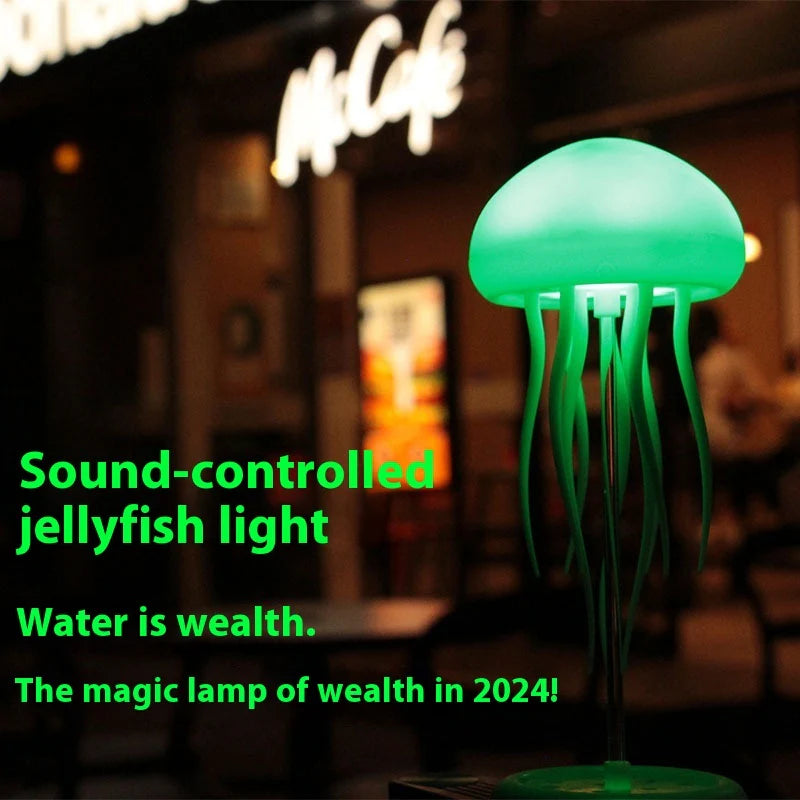 LED Jellyfish Mood Lamp - Portable Smart Night Light for Bedside and Desk Decor