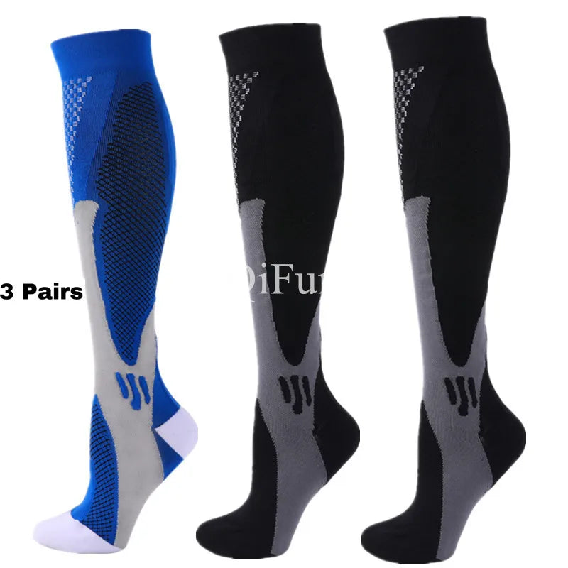 Men's Compression Socks for Athletic Performance - 30 mmHg Support for Varicose Veins, Available in Sets of 2, 3, or 4 Pairs