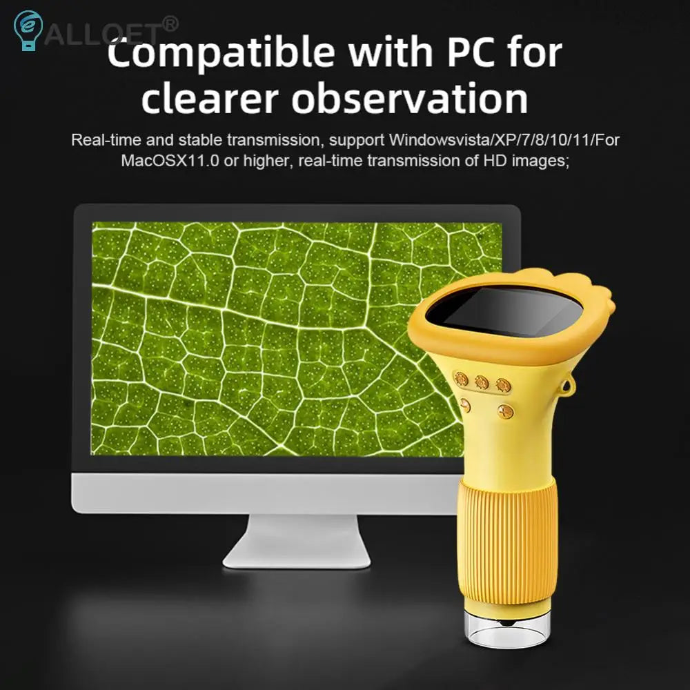 Handheld Digital Microscope 1000X with 2-Inch IPS Screen - Portable 2MP Lens for Biological, Insect, and Coin Observation