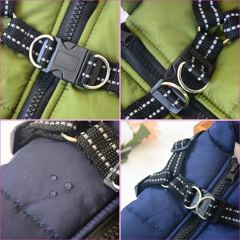 Premium Waterproof Dog Jacket with Built-in Harness - Winter Coat for Large and Small Breeds