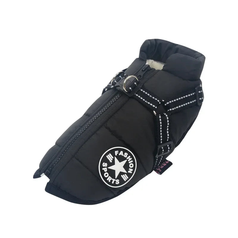 Premium Waterproof Dog Jacket with Built-in Harness - Winter Coat for Large and Small Breeds