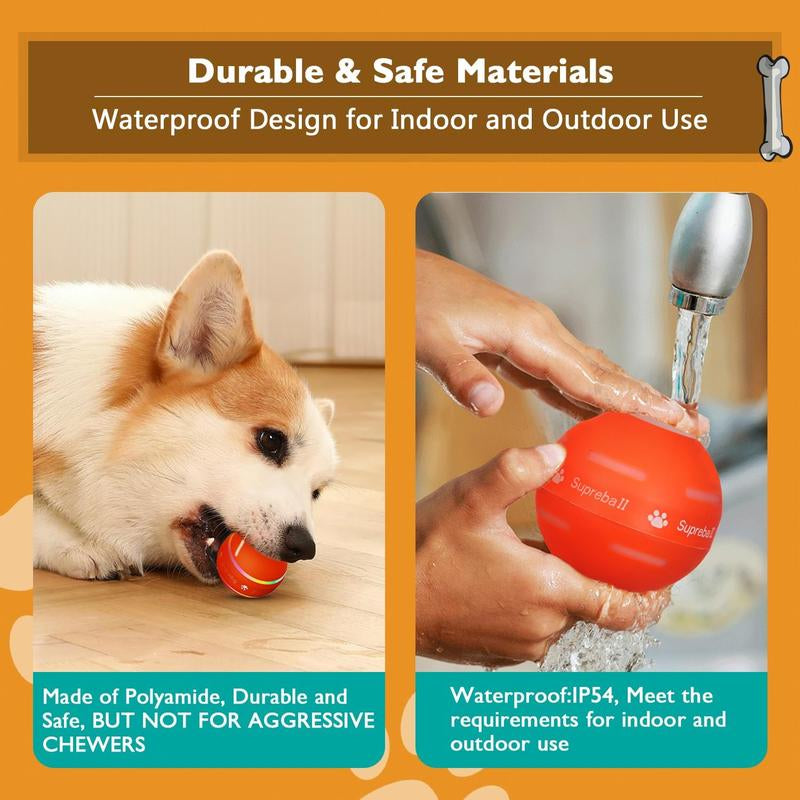 Interactive Motion-Activated Dog Ball Toy - Upgraded Durable USB Rechargeable Rolling Ball for Small, Medium, and Large Dogs