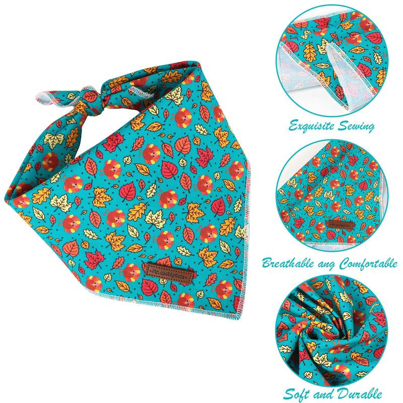 MR. CHUBBYFACE Reversible Fall Orange Plaid Dog and Cat Bandanas