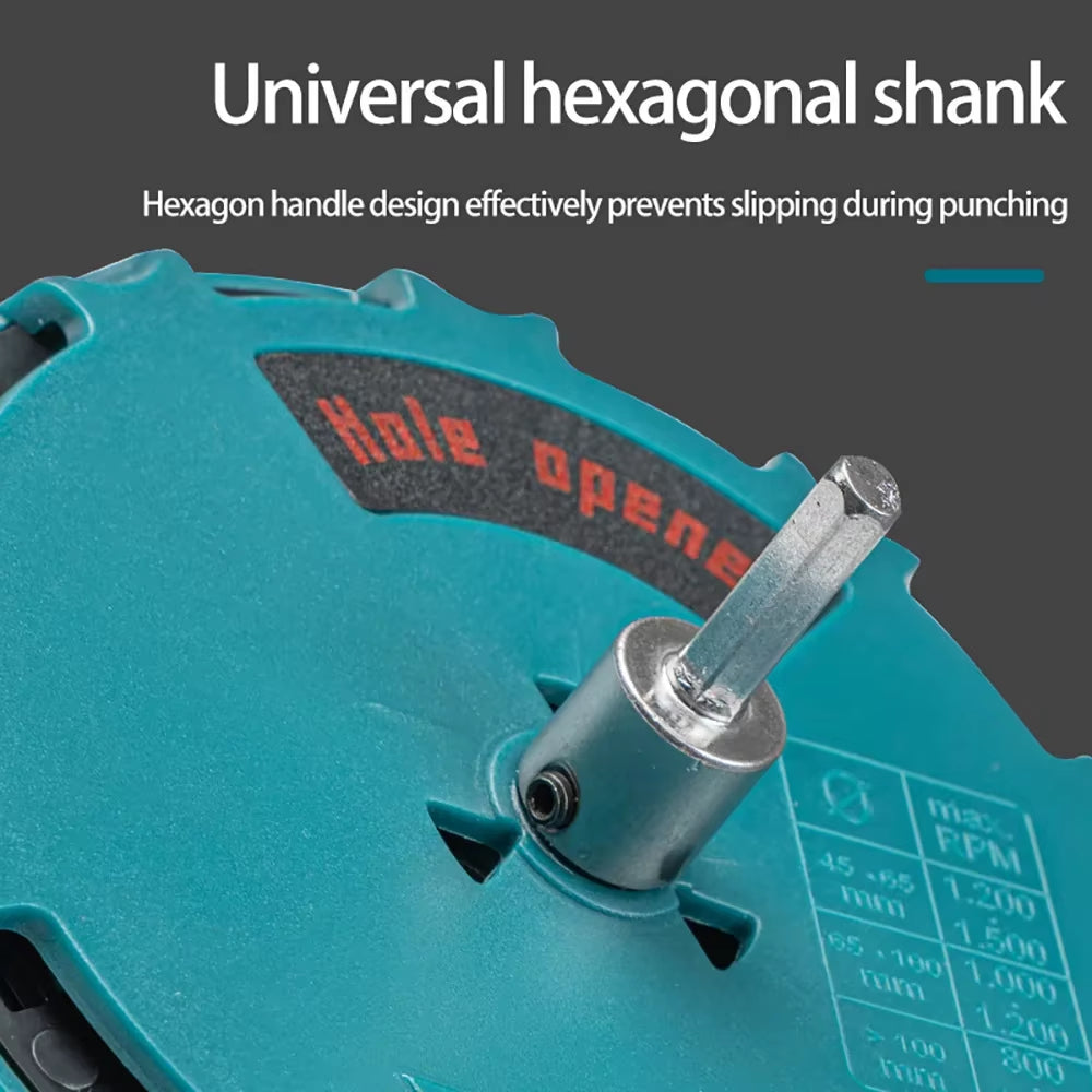 Adjustable Circular Saw Drill Bit Tool for Woodworking - Universal Aluminum Plate Hole Opener (45-130mm)